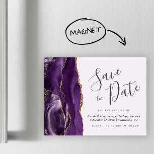 Paarse Agate Sering Trouw Magnetische Save the Dat