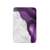 Paarse Agate Silver Glitter White Marble Badmat (Voorkant Verticaal)