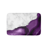 Paarse Agate Silver Glitter White Marble Badmat (Voorkant)
