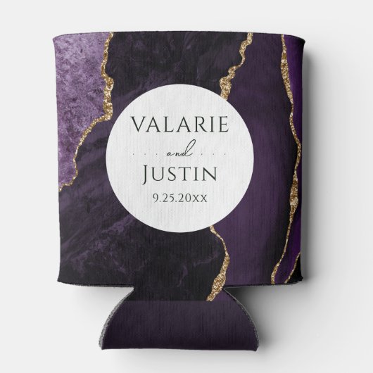 Paarse Agate Stone Wedding Koelbox Blikjeskoeler (Achterkant)