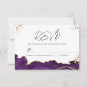 Paarse Agate Wedding RSVP (Voorkant)