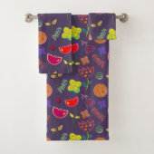 Paarse agenda florerende heldere kunst moderne bad handdoek (Insitu)