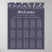 Paarse alfabetische bruiloft zitgrafiek poster (Voorkant)