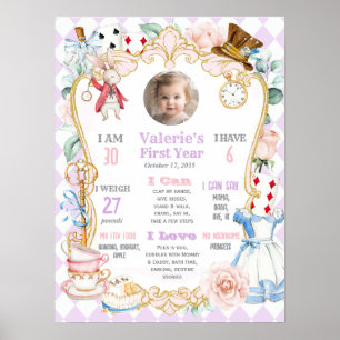 Paarse Alice in ONEderland-1e verjaardagsmijlpaal Poster