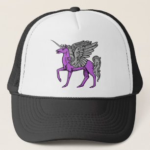 Paarse Alicorn/Pegacorn/Winged Unicorn Trucker Pet
