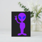 Paarse Alien Briefkaart (Staand voorkant)