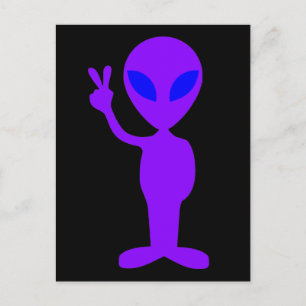 Paarse Alien Briefkaart