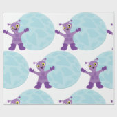 Paarse Alien Cadeaupapier (Vlak)