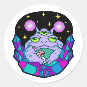 Paarse Alien Frog Sticker