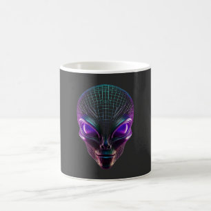Paarse Alien Met Lichtgevende Ogen Koffiemok