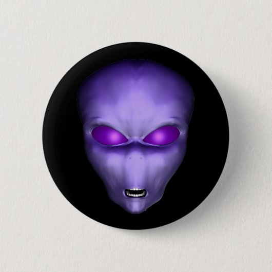 Paarse Alien Ronde Button 5,7 Cm (Voorkant)