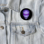 Paarse Alien Ronde Button 5,7 Cm (In situ)