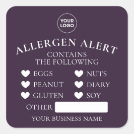 Paarse Allergie Alert Bakery Cake Food Sticker