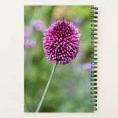 Paarse Allium Bloem Floral Notitieboek (Achterkant)