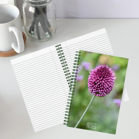 Paarse Allium Bloem Floral Notitieboek