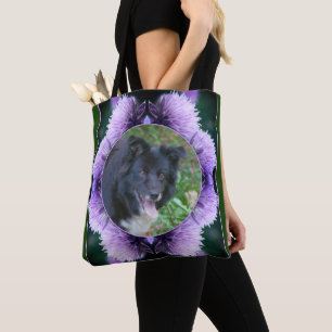 Paarse Allium Flowers Lijst Creëer Uw eigen foto Draagtas