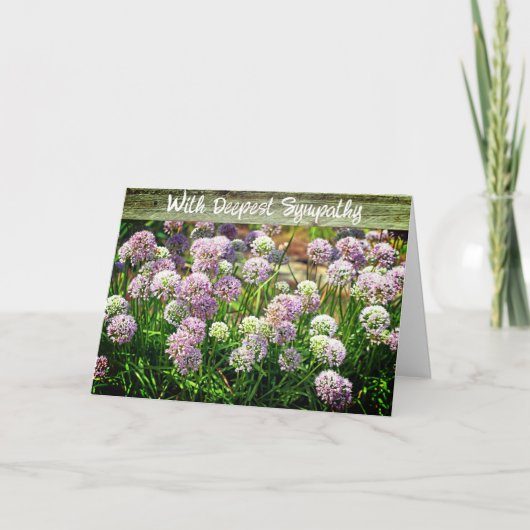  Paarse Allium tuinbloemen met sympathie Kaart (Voorkant)