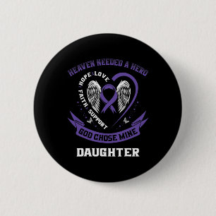 Paarse alvleesklier kankerbewustzijn lint dochter ronde button 5,7 cm