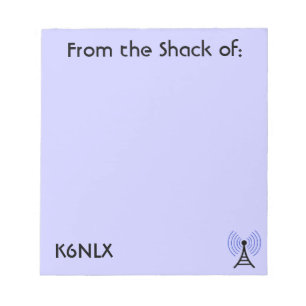 Paarse Amateur Radio Call Sign Notitieblok