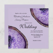 Paarse Amethist Agaat Bruiloft Kaart (Voorkant / Achterkant)