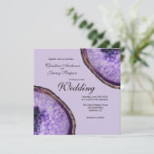Paarse Amethist Agaat Bruiloft Kaart (Staand voorkant)