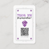 Paarse Amethist Crystal Social Media QR Code Visitekaartje (Voorkant)
