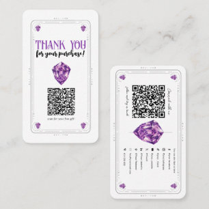 Paarse Amethist Kristal Social Media QR Code Visitekaartje