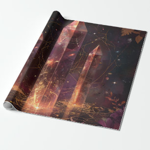 Paarse Amethist Sterrenstelsel Fantasie Patroon Cadeaupapier