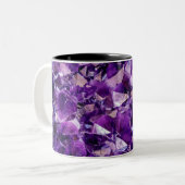 Paarse Amethyst Crystal Geode Gemstone Mok (Voorkant links)