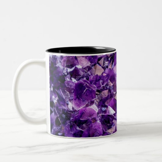 Paarse Amethyst Crystal Geode Gemstone Mok (Links)