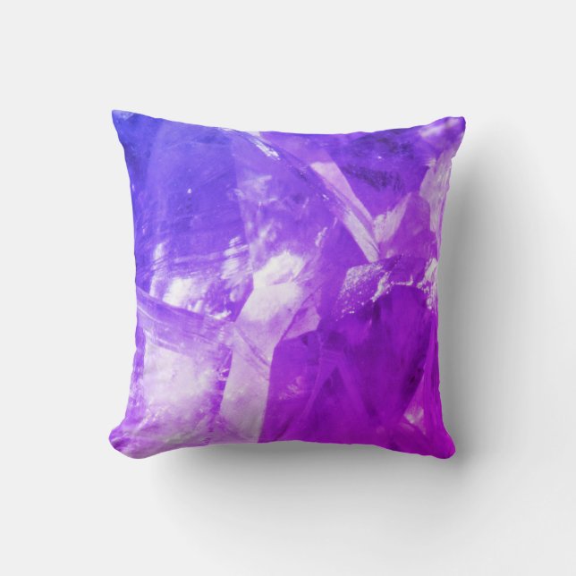 Paarse Amethyst Crystals ontwerpkussen Kussen (Voorkant)