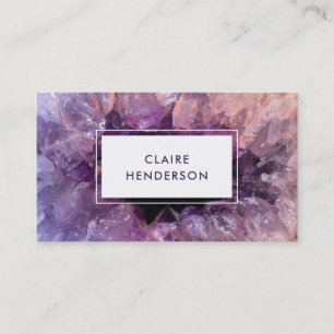 Paarse amethyst delstone professional visitekaartje