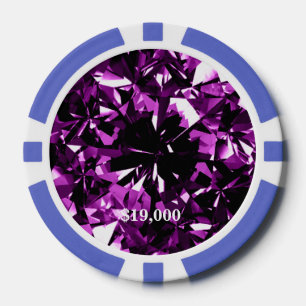 Paarse Amethyst Diamond Gem Stone Poker Chip