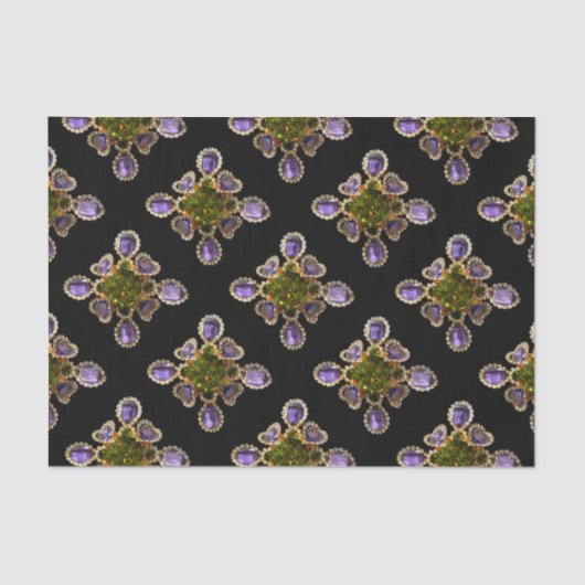 Paarse Amethyst Diamonds Tissuepapier (Voorkant)