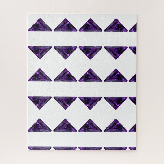 Paarse Amethyst-driehoek Gemstone Legpuzzel (Verticaal)