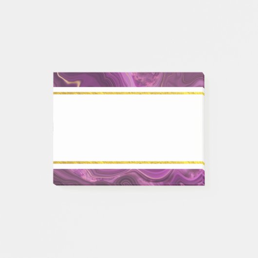 Paarse Amethyst en Gold Abstract Agate Post-it No. Post-it® Notes (Voorkant)