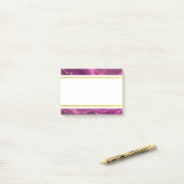 Paarse Amethyst en Gold Abstract Agate Post-it No. Post-it® Notes (Op bureau)