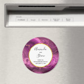 Paarse Amethyst en Gold Agate Weddenschap Hartelij Magneet (Insitu (Vaatwasser))