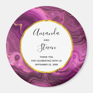 Paarse Amethyst en Gold Agate Weddenschap Hartelij Magneet