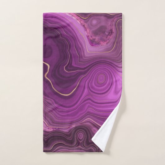 Paarse Amethyst en goudAbstract Agate Bad Handdoek (Handdoek)