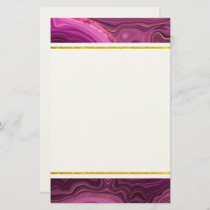 Paarse Amethyst en goudAbstract Agate Briefpapier
