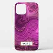 Paarse Amethyst en goudAbstract Agate Case-Mate iPhone Case (Achterkant)