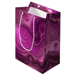 Paarse Amethyst en goudAbstract Agate Medium Cadeauzakje