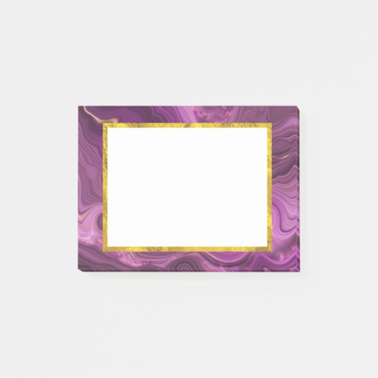 Paarse Amethyst en goudAbstract Agate Post-it® Notes (Voorkant)
