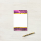 Paarse Amethyst en goudAbstract Agate Post-it® Notes (Op bureau)