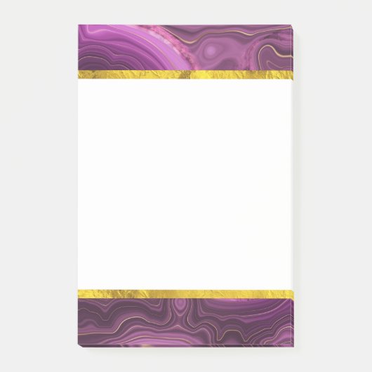 Paarse Amethyst en goudAbstract Agate Post-it® Notes (Voorkant)