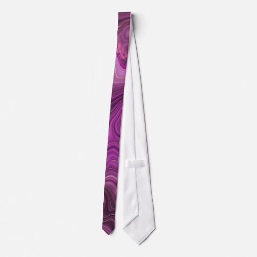 Paarse Amethyst en goudAbstract Agate Stropdas (Achterkant)