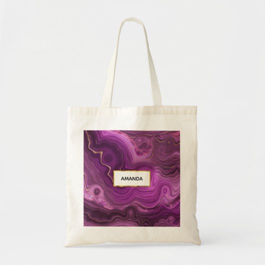 Paarse Amethyst en goudAbstract Agate Tote Bag (Voorkant)