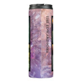 Paarse amethyst foto collage monogram thermosbeker (Achterkant)