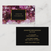 Paarse amethyst gemstone kristal professioneel visitekaartje (Voorkant / Achterkant)
